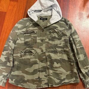 New Look Camouflage Jacket with Hood